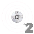 HoleMole #2 concrete core hole plug, 16-gauge galvanized steel with one-way flaps, sized for 3″–4.5″ cored holes.