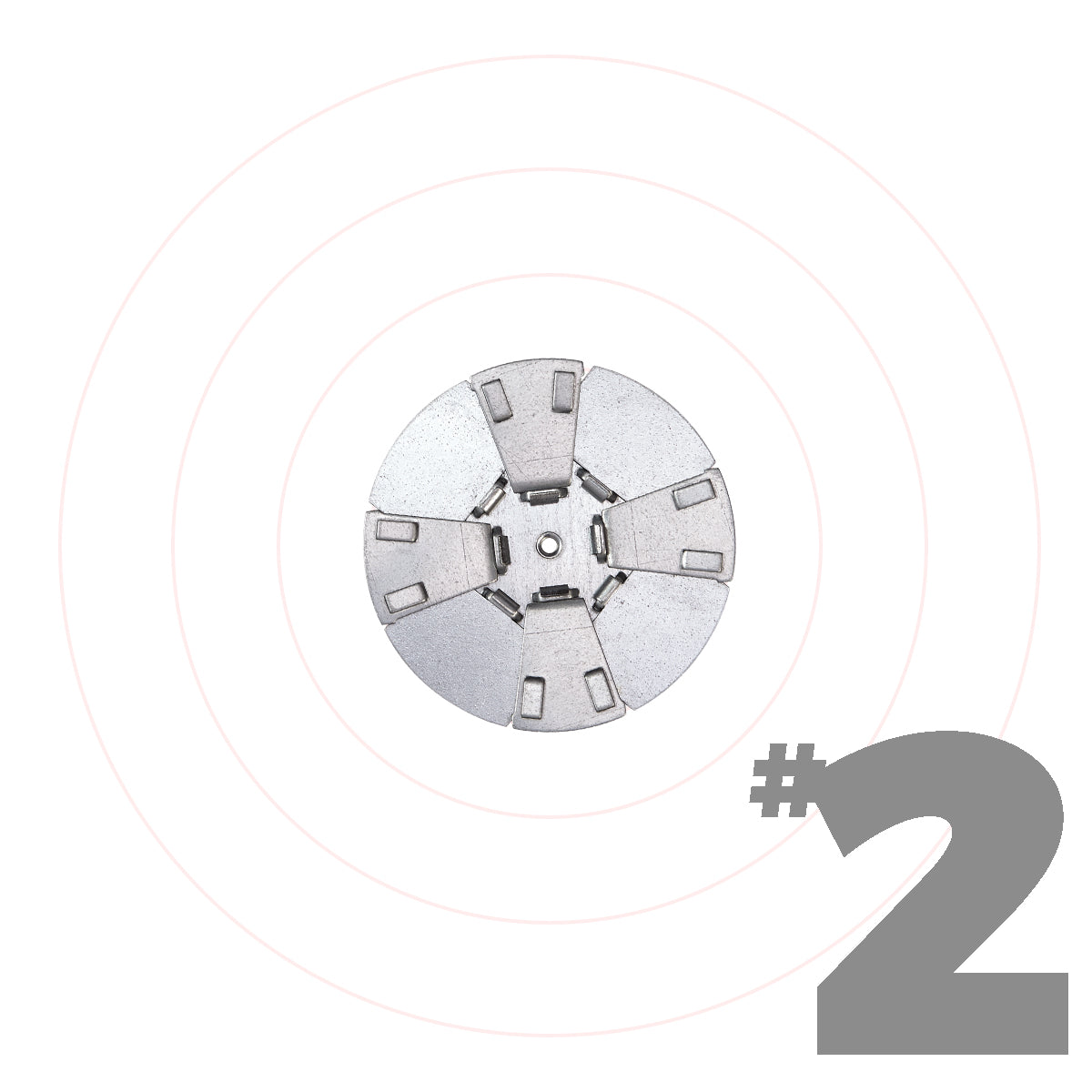 HoleMole #2 concrete core hole plug, 16-gauge galvanized steel with one-way flaps, sized for 3″–4.5″ cored holes.