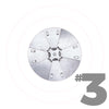 HoleMole #3 concrete core hole plug, 16-gauge galvanized steel with one-way flaps, sized for 4.5″–6.75″ cored holes.